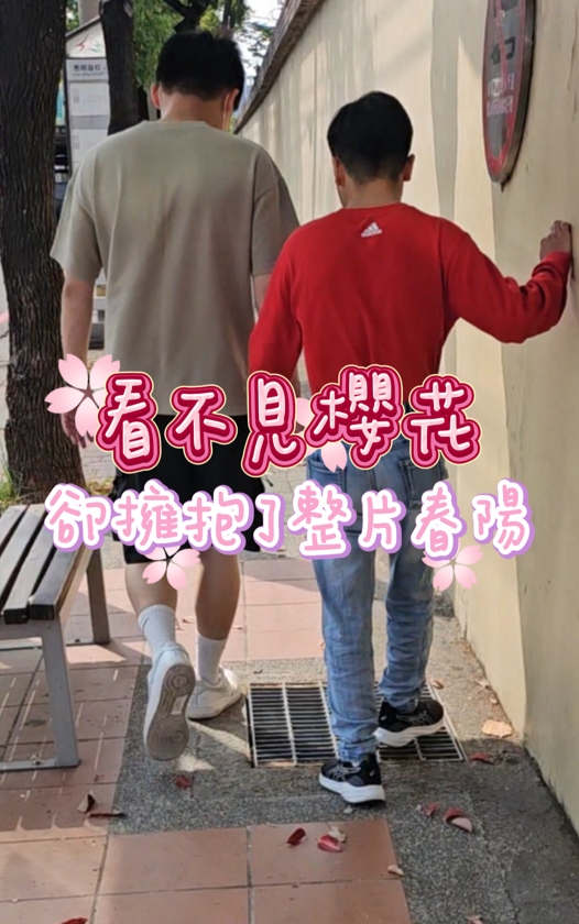 他們看不見櫻花，卻感受得到春陽